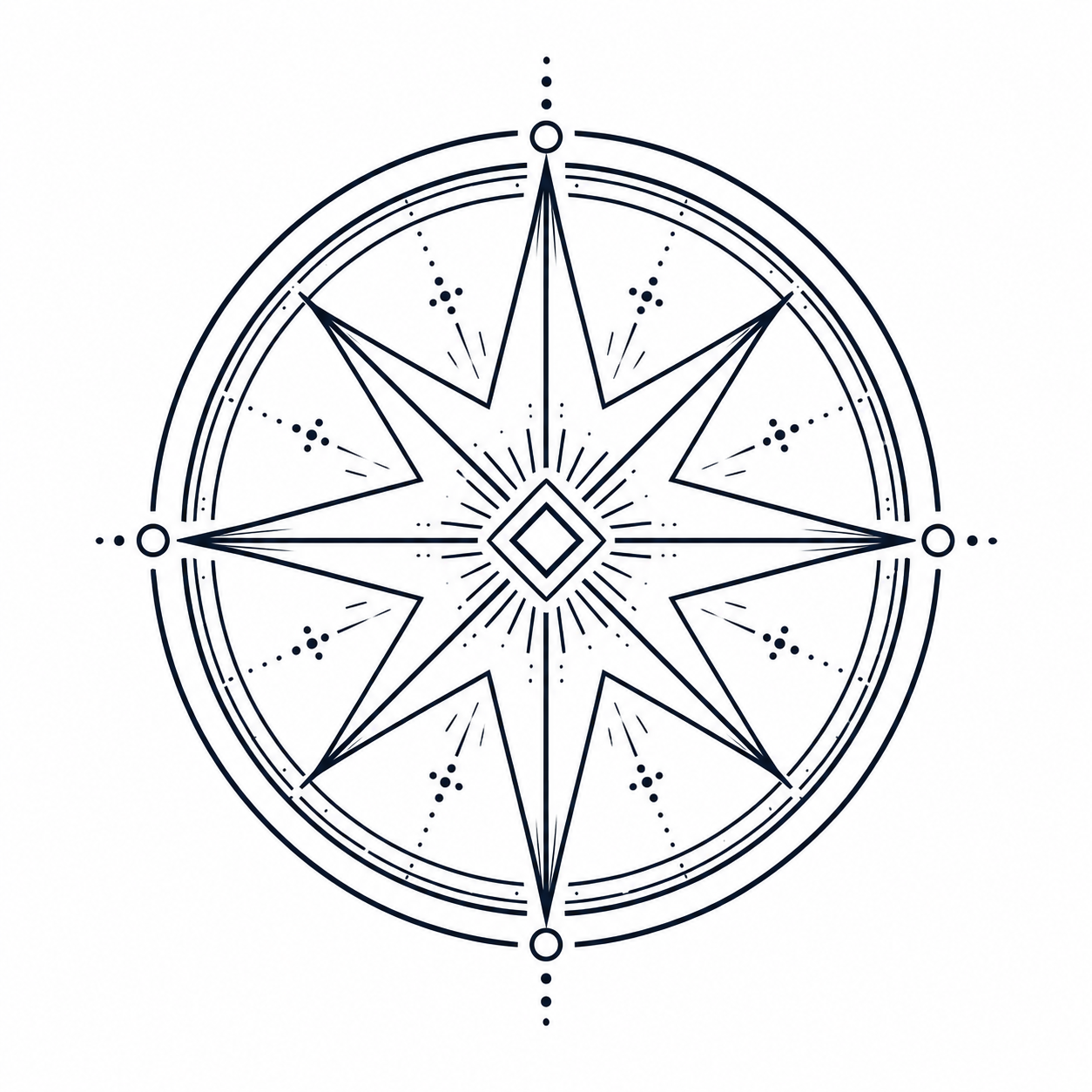 Baleia compass-star ritual emblem